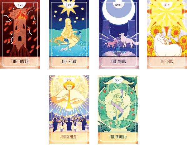 Product image - an array of the cards with animated imagery